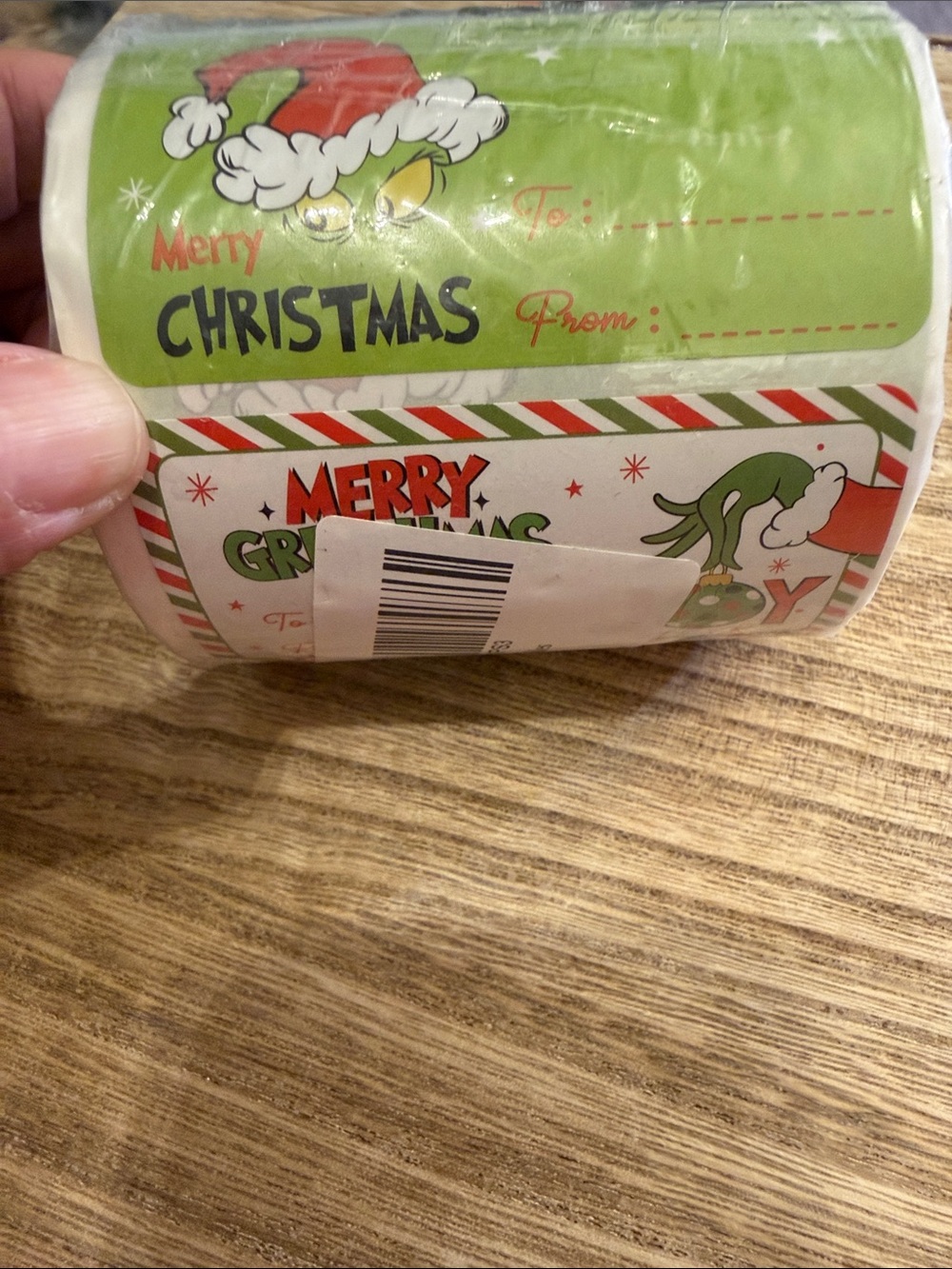 Christmas Gift Tags Roll - Grinch Holiday Labels